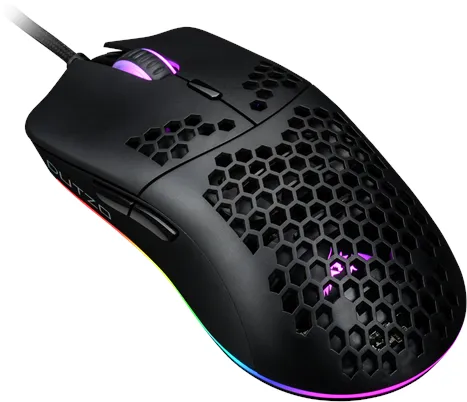 DUTZO Keiryō RGB - Matt Black - Gaming-Maus - Optisch - 6 Tasten - Schwarz mit RGB-Beleuchtung